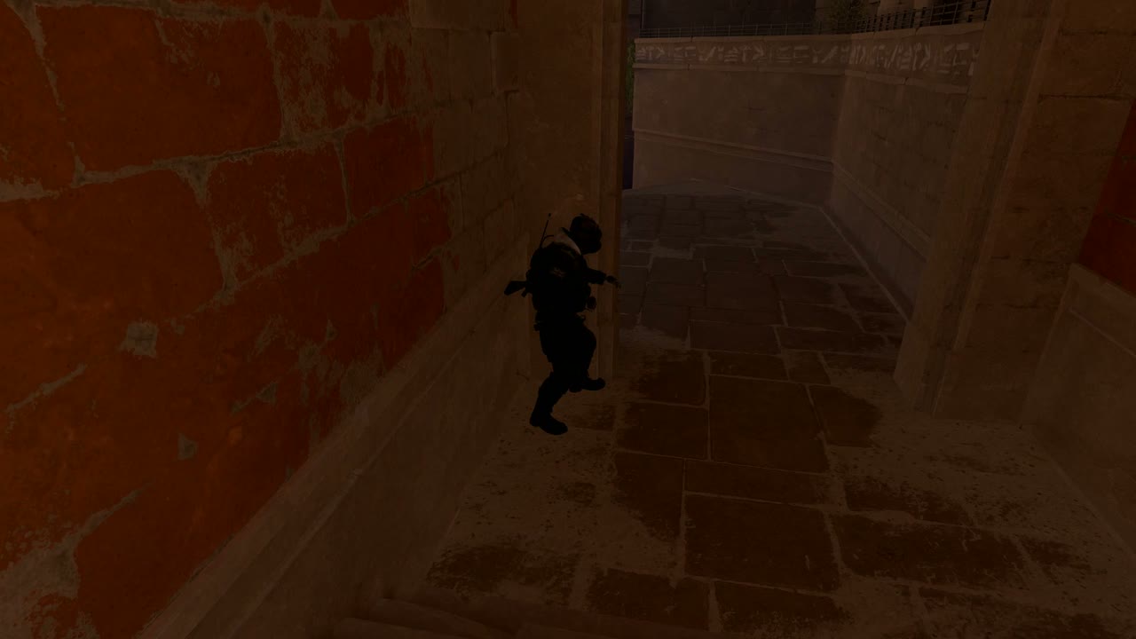 Third-person view of the setup position