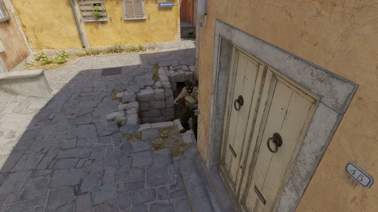 Third-person view of the setup position