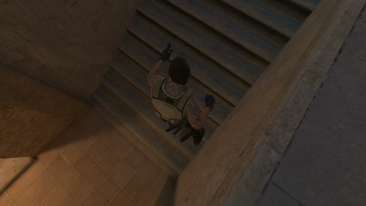 Third-person view of the setup position
