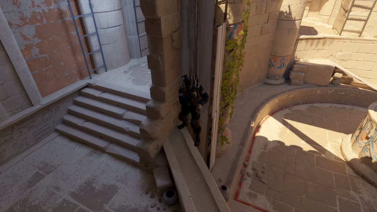 Third-person view of the setup position