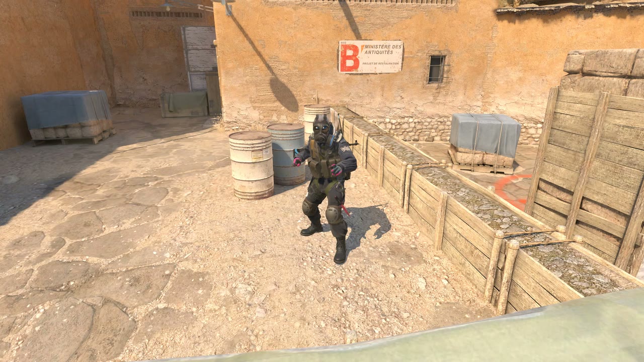 Third-person view of the setup position