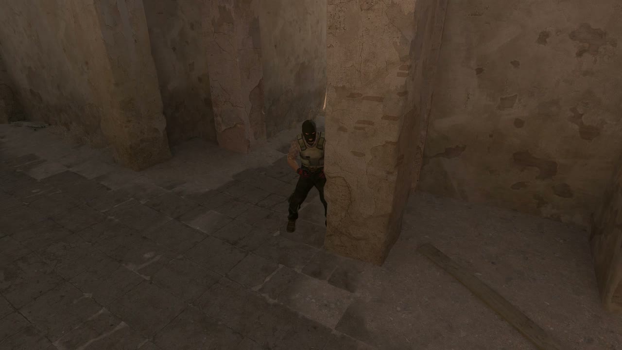 Third-person view of the setup position
