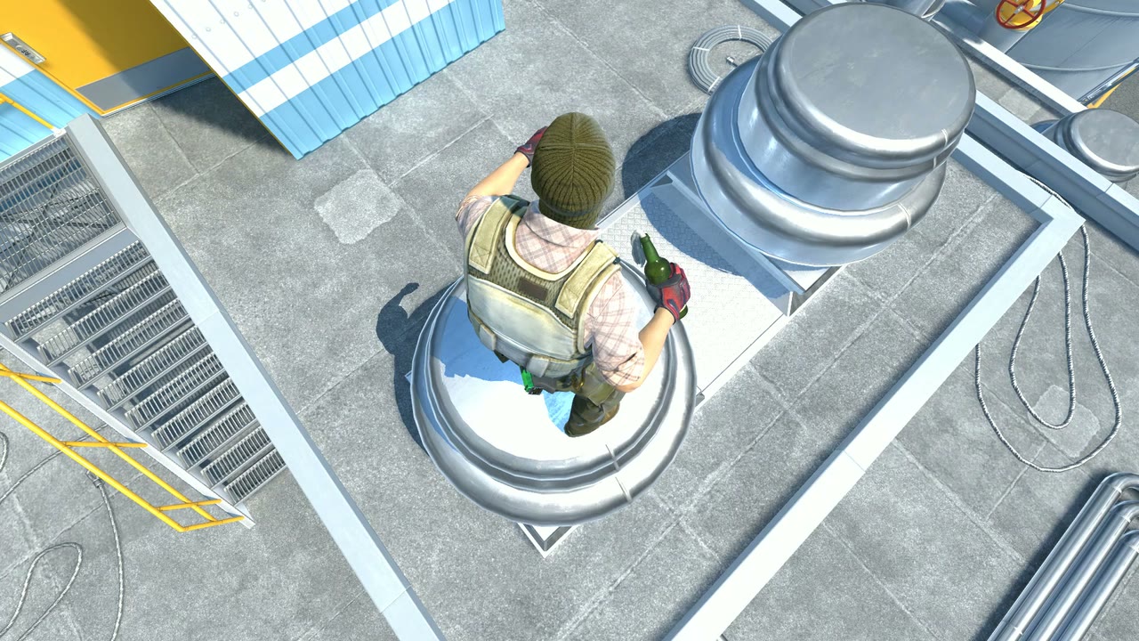 Third-person view of the setup position