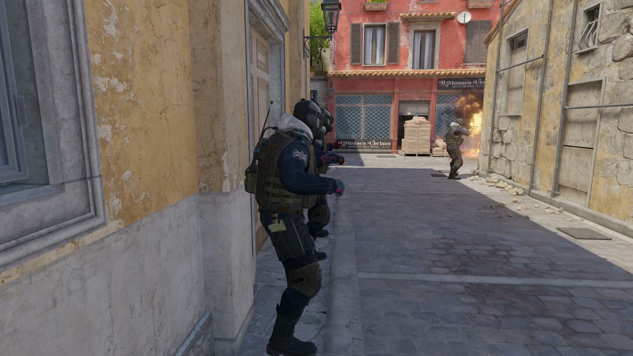 Third-person view of the setup position