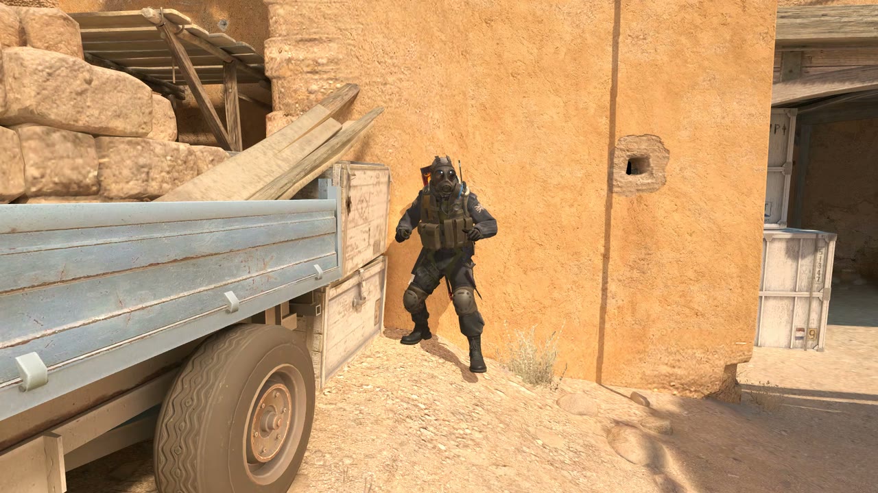 Third-person view of the setup position