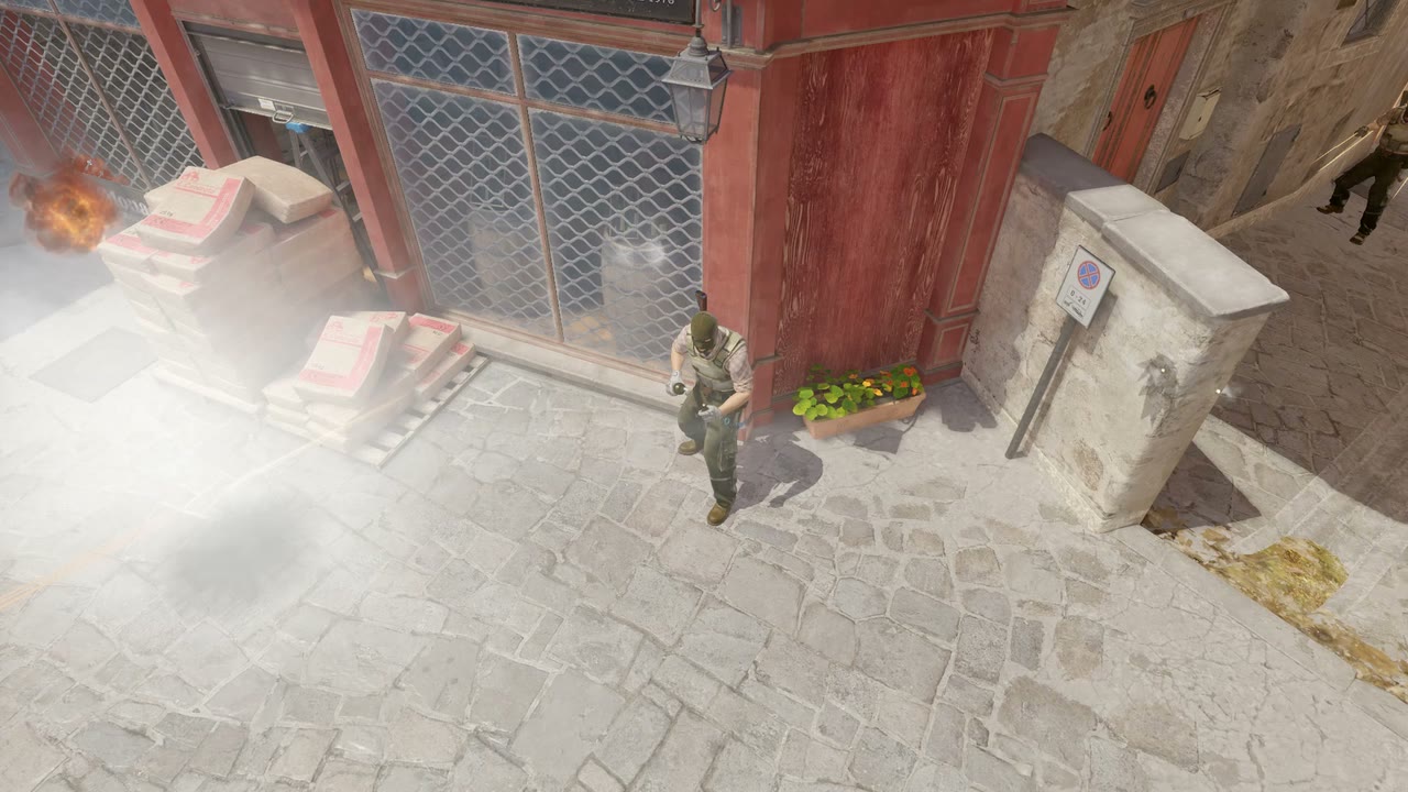 Third-person view of the setup position