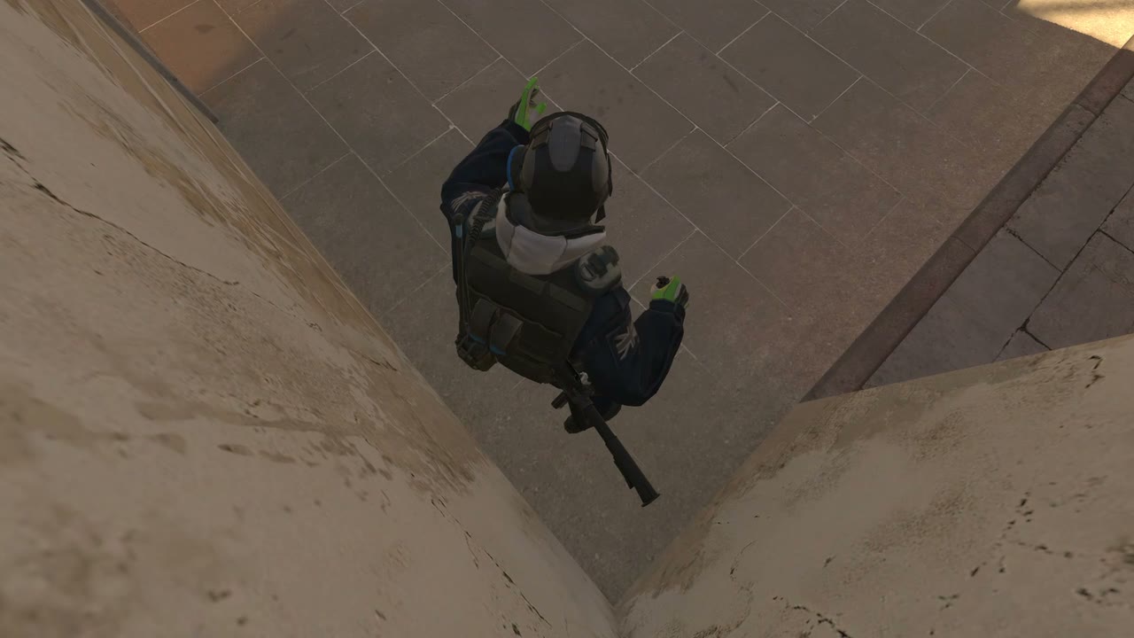 Third-person view of the setup position