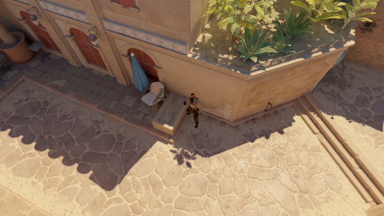 Third-person view of the setup position