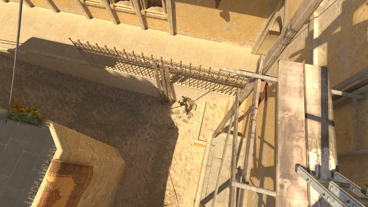 Third-person view of the setup position