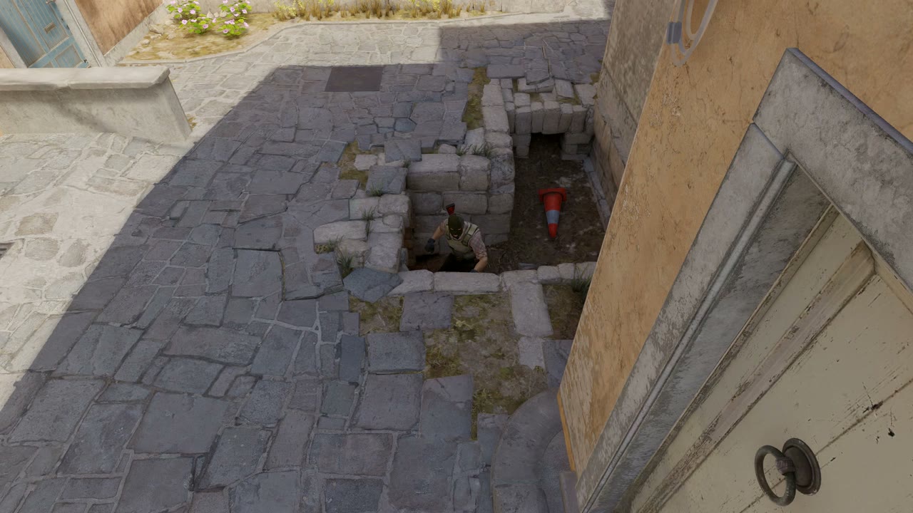 Third-person view of the setup position