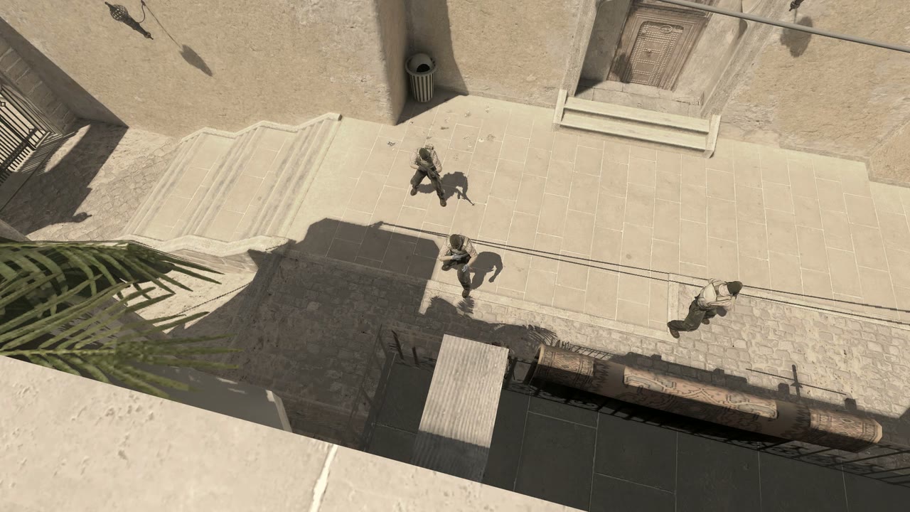 Third-person view of the setup position