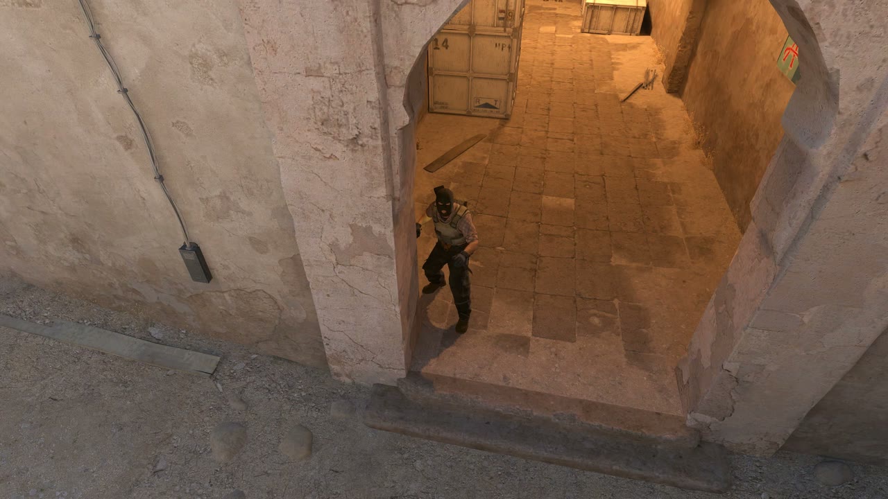 Third-person view of the setup position