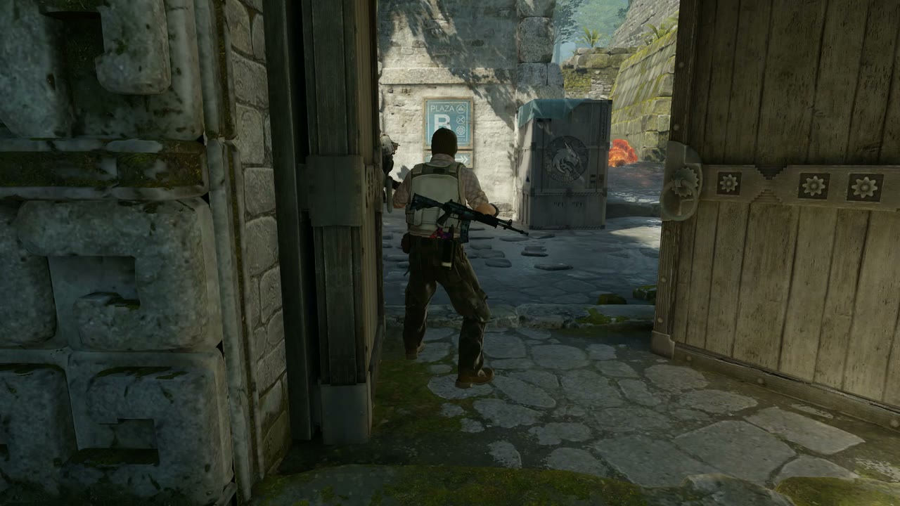 Third-person view of the setup position