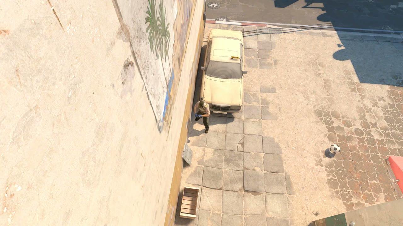 Third-person view of the setup position