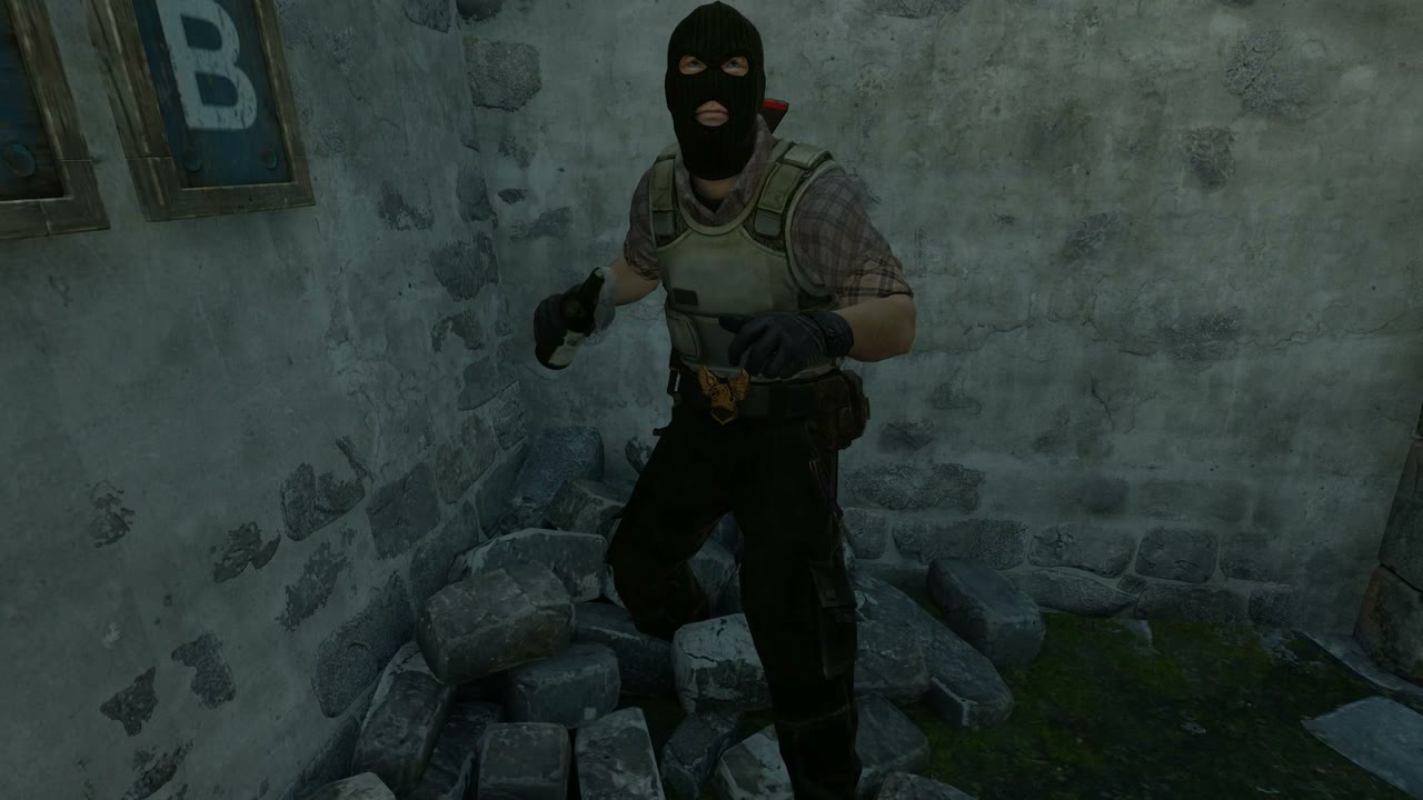 Third-person view of the setup position