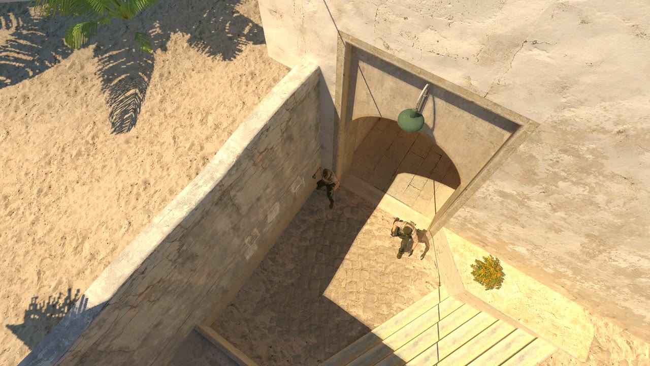 Third-person view of the setup position