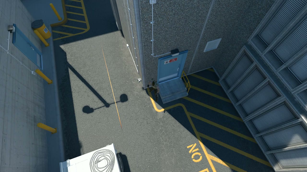 Third-person view of the setup position