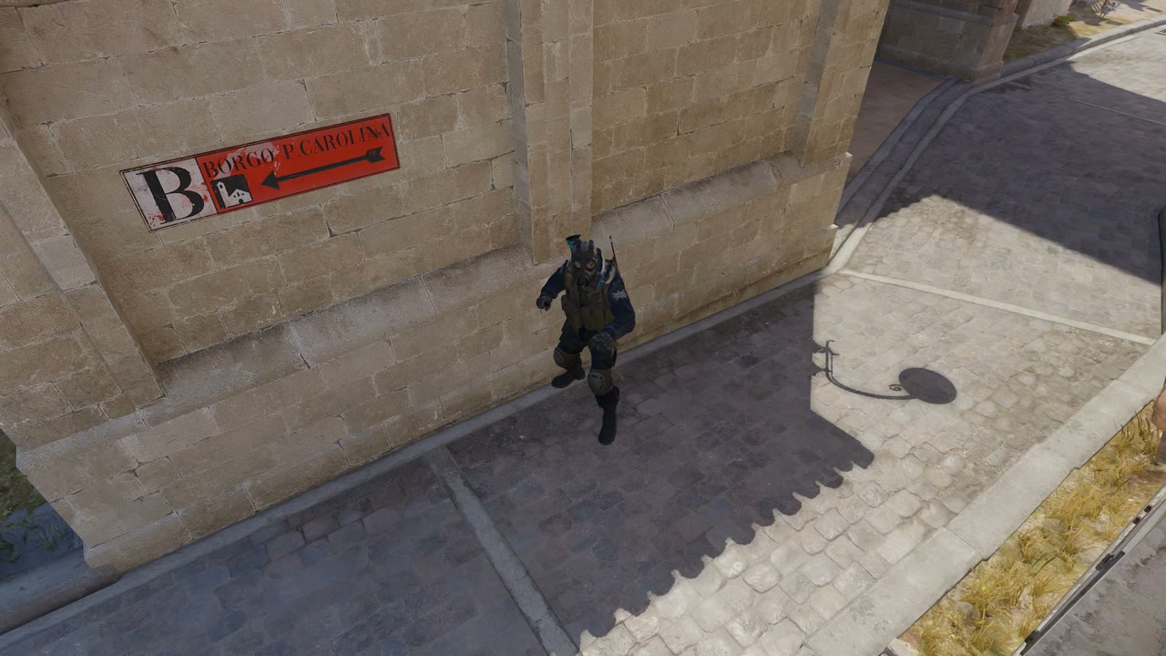 Third-person view of the setup position