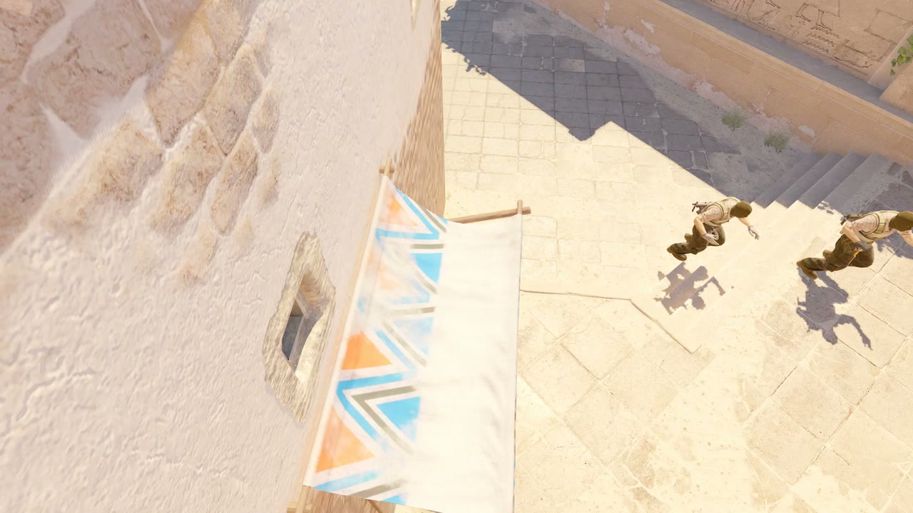 Third-person view of the setup position