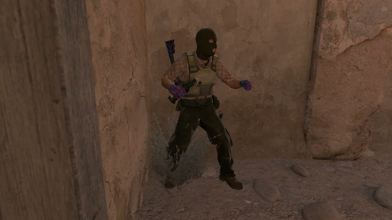 Third-person view of the setup position