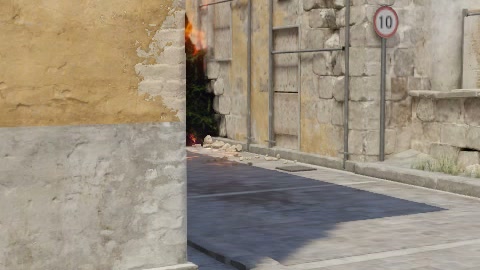 Close-up of the aim point just before the throw