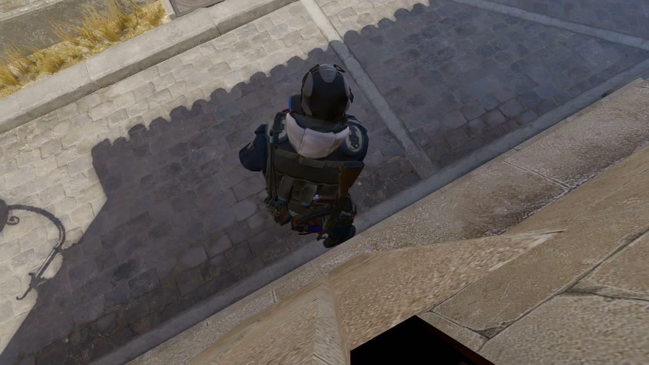 Third-person view of the setup position