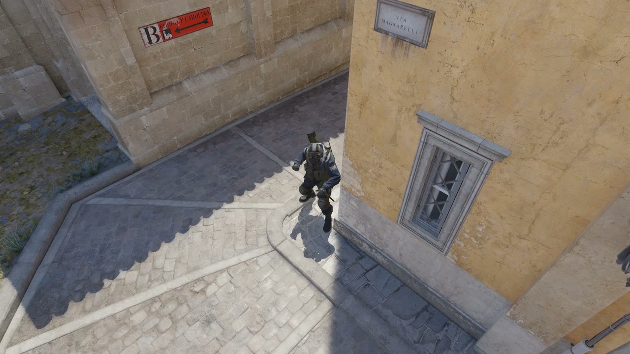 Third-person view of the setup position