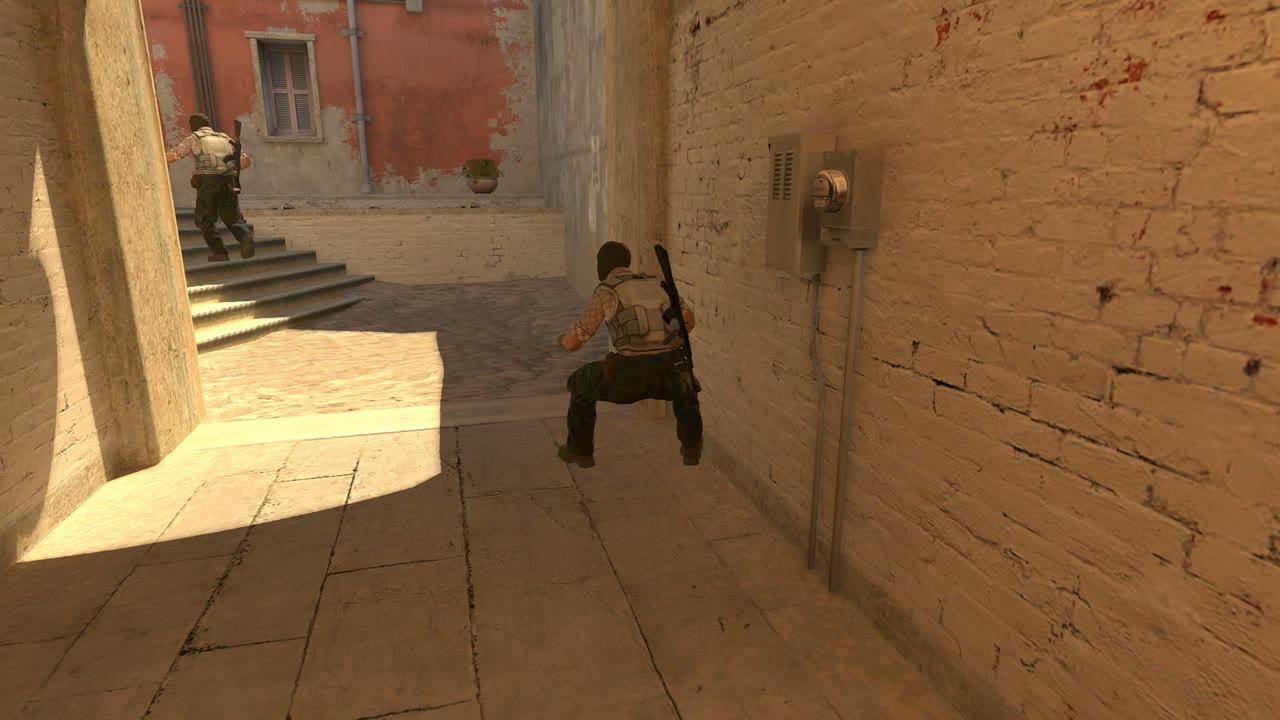 Third-person view of the setup position