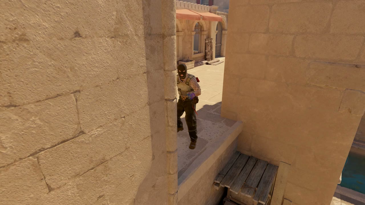 Third-person view of the setup position