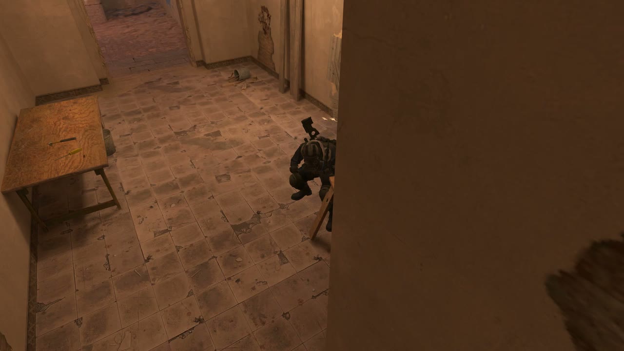 Third-person view of the setup position