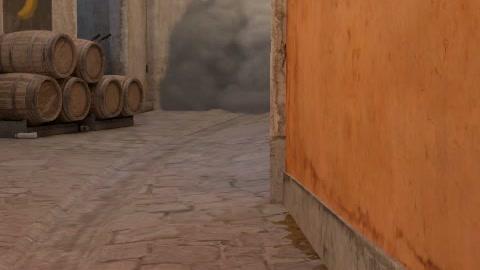 Close-up of the aim point just before the throw