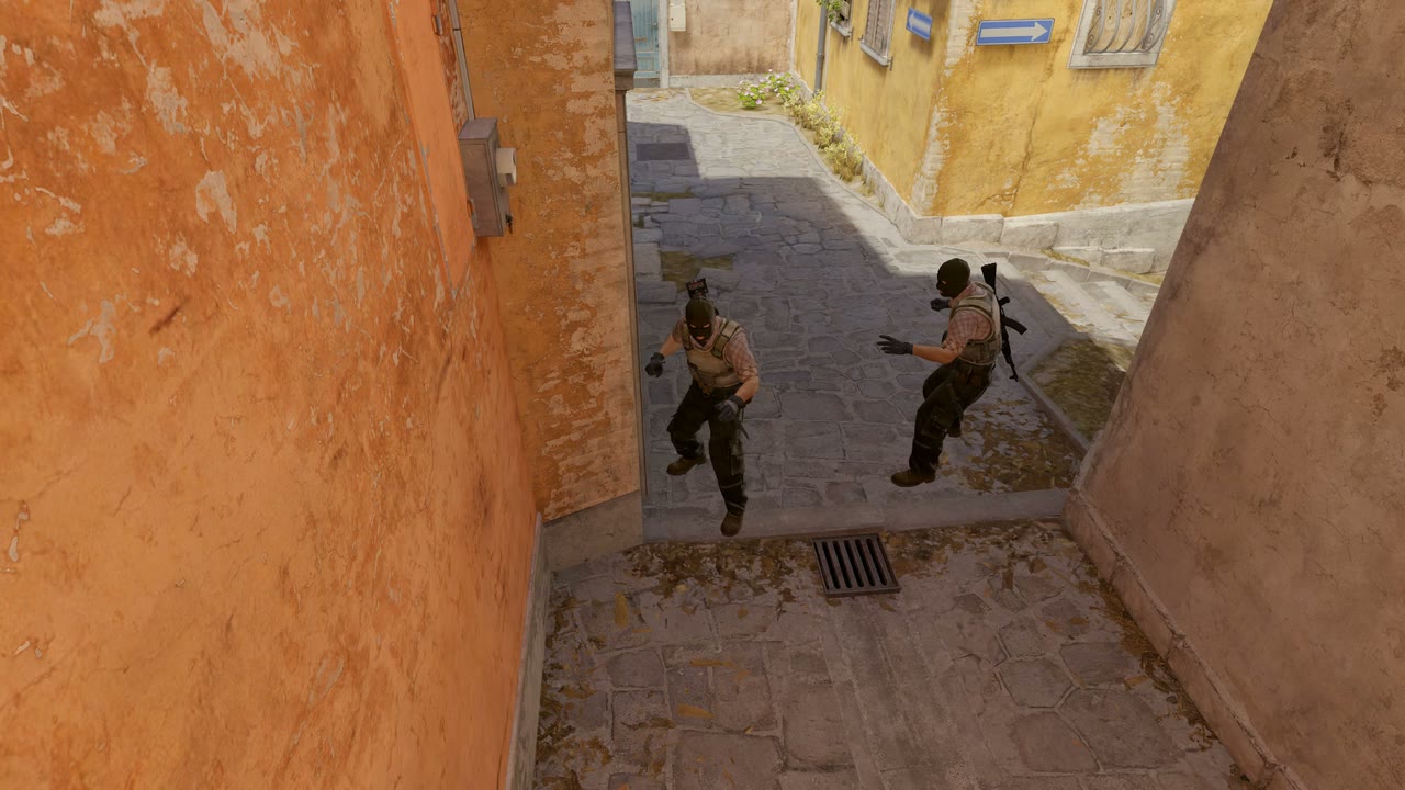 Third-person view of the setup position
