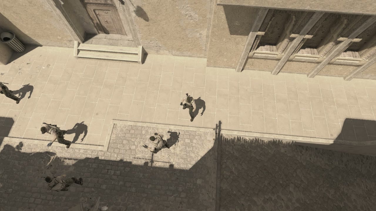 Third-person view of the setup position