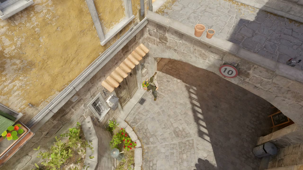 Third-person view of the setup position