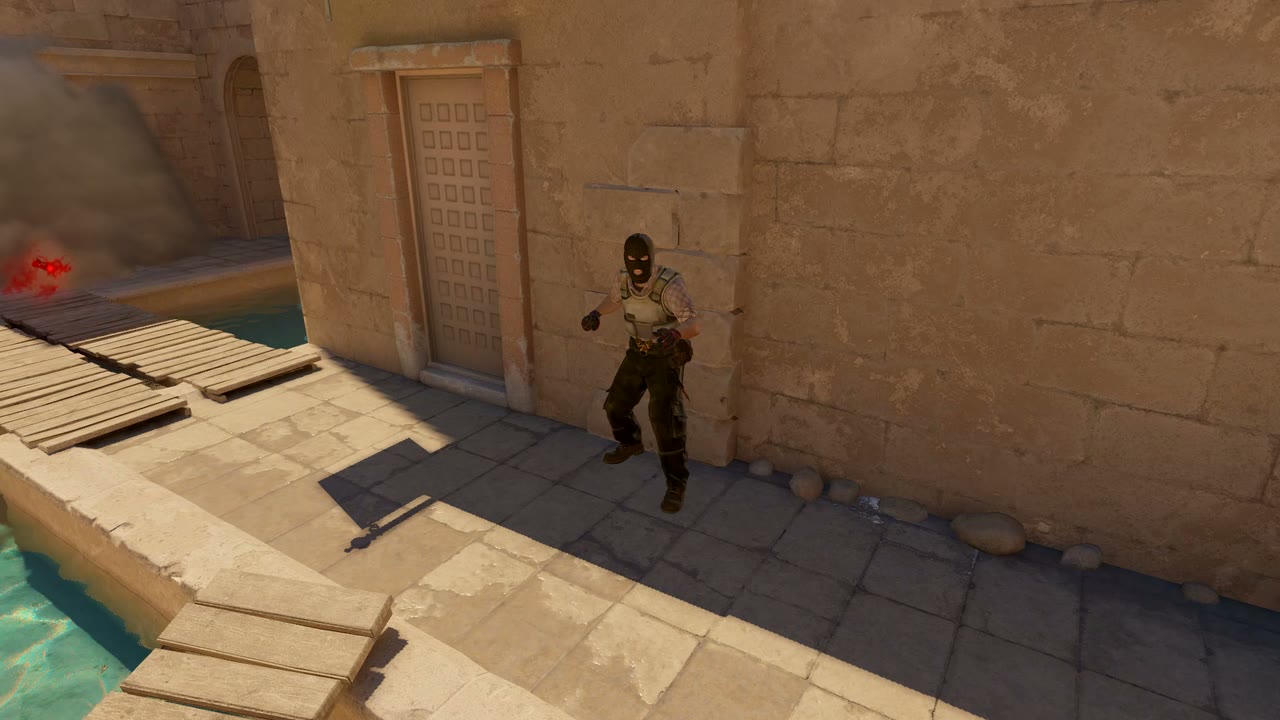 Third-person view of the setup position