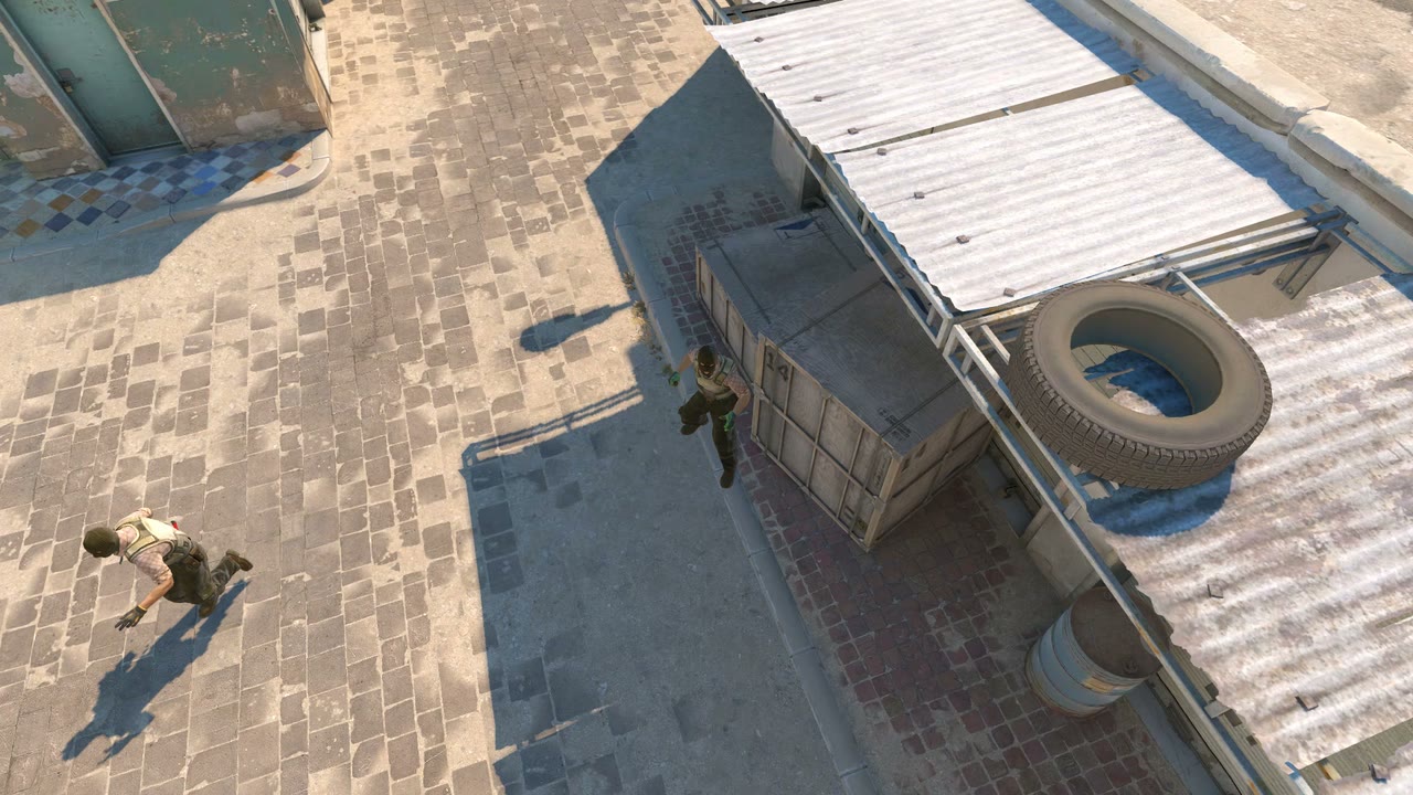 Third-person view of the setup position