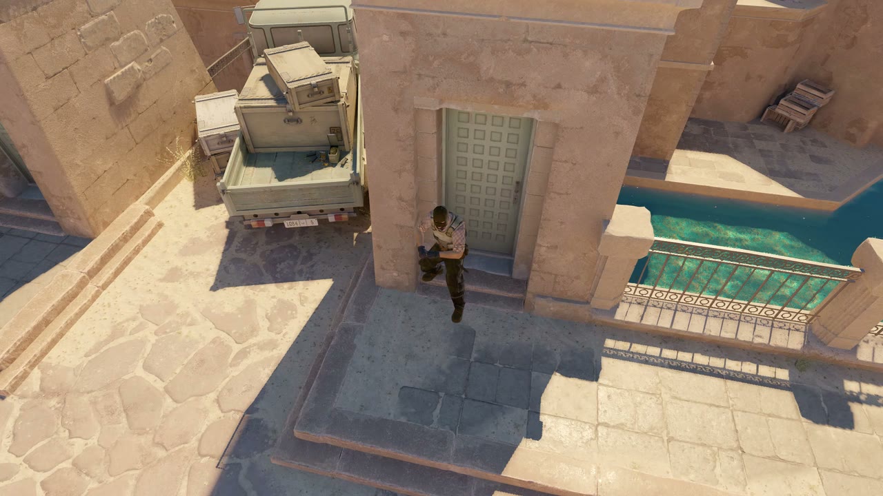 Third-person view of the setup position
