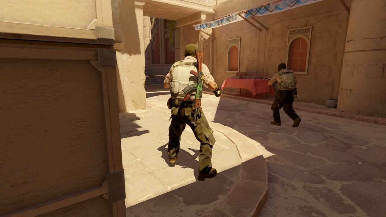 Third-person view of the setup position