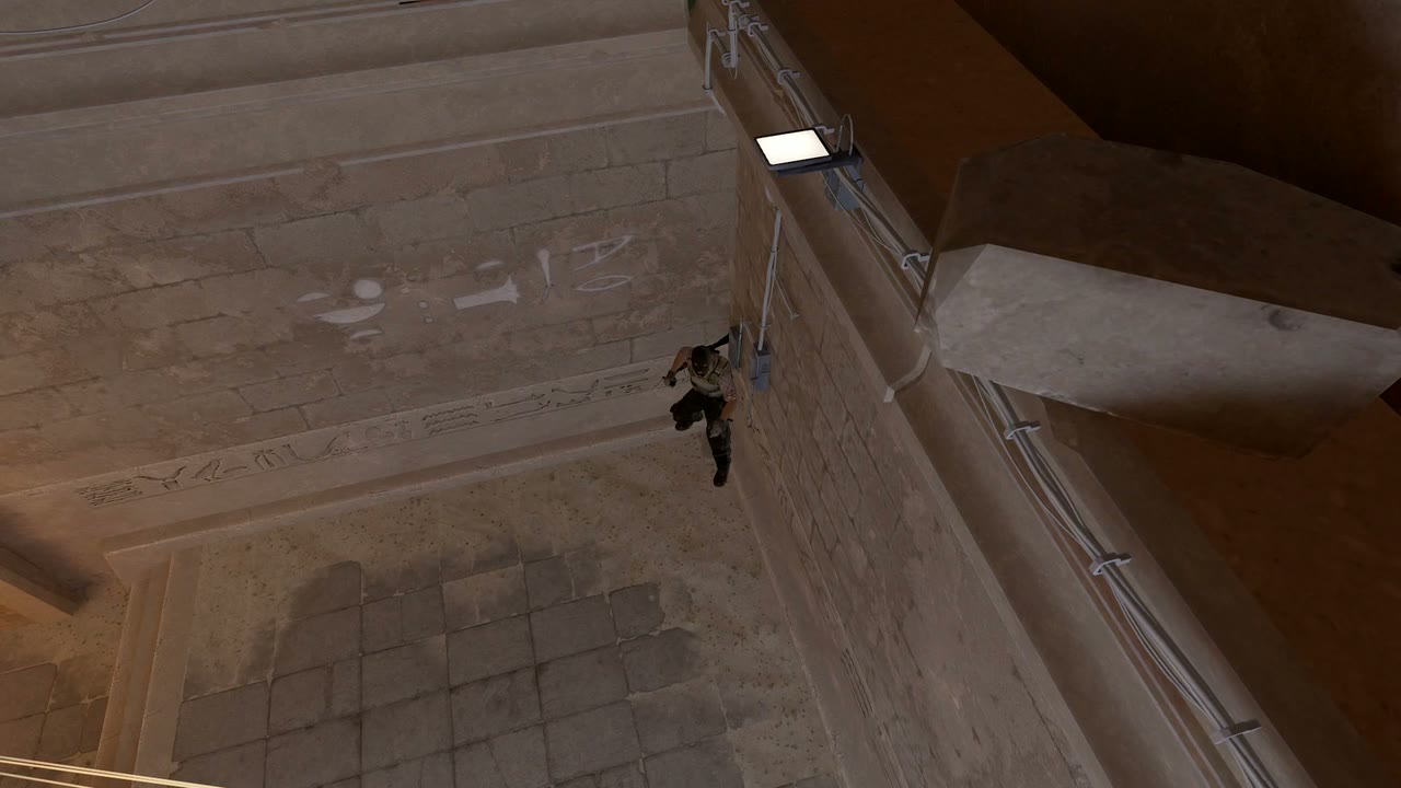 Third-person view of the setup position