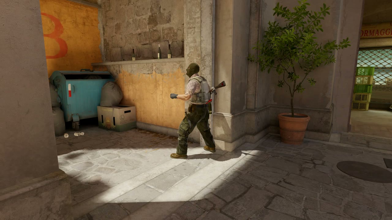 Third-person view of the setup position