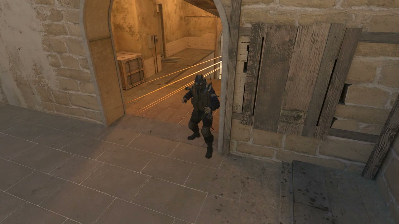 Third-person view of the setup position