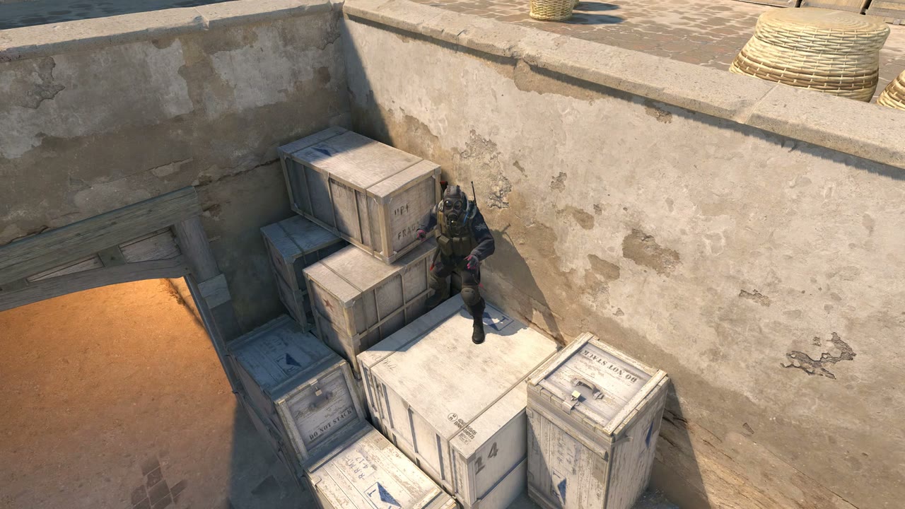 Third-person view of the setup position