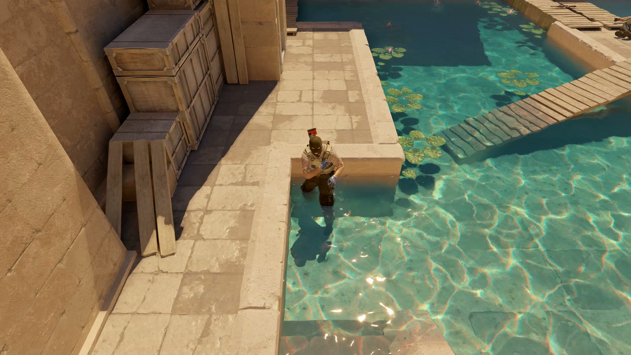 Third-person view of the setup position