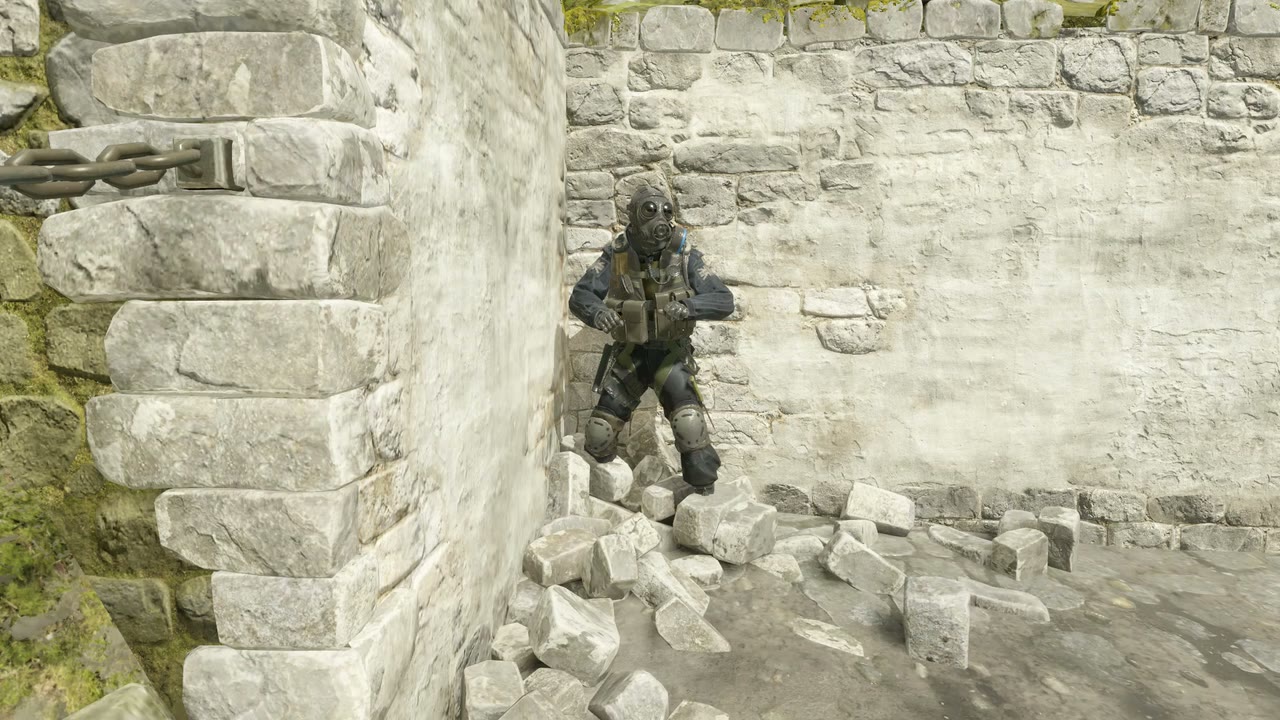 Third-person view of the setup position