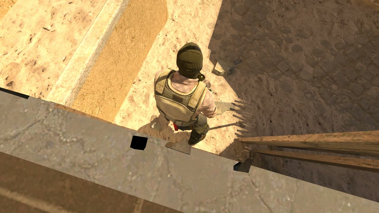 Third-person view of the setup position