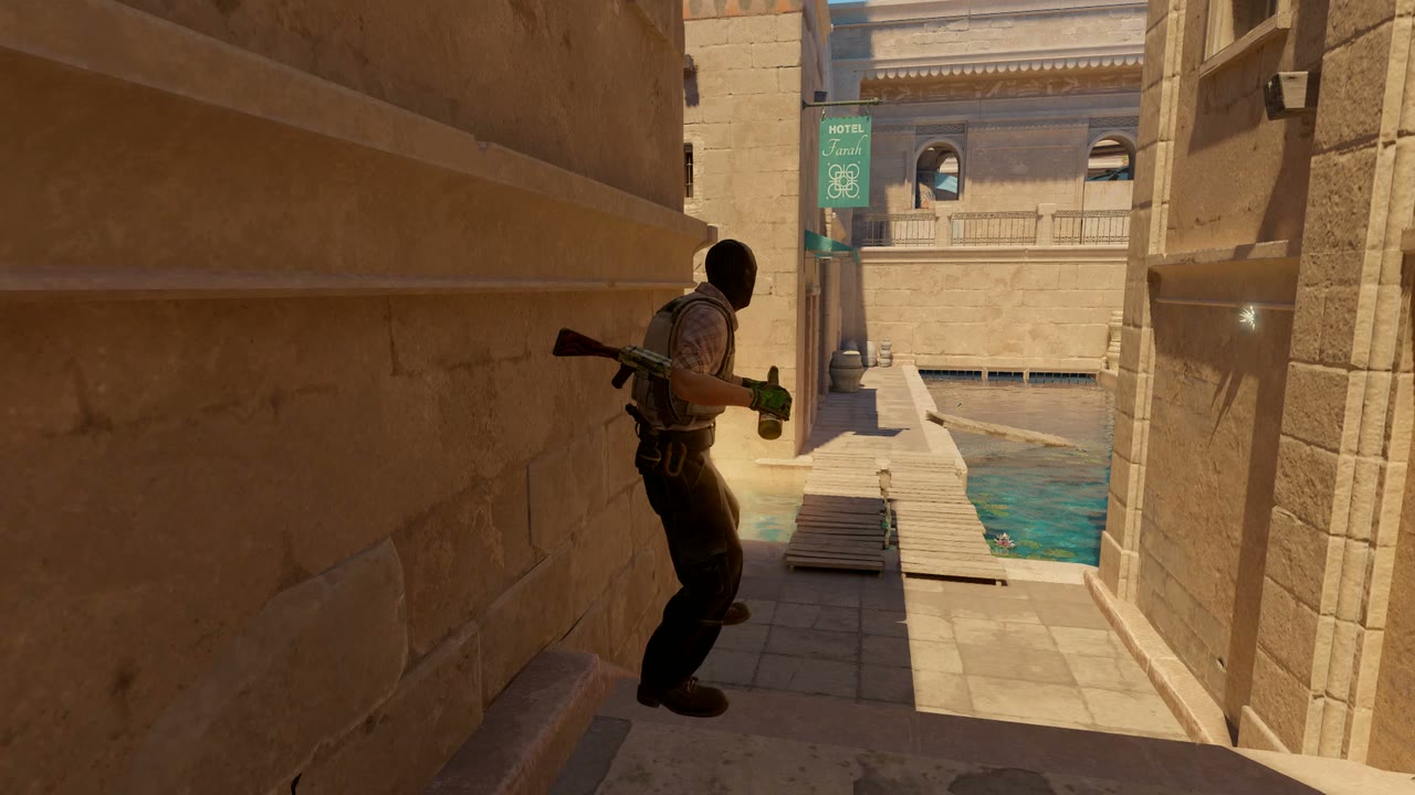 Third-person view of the setup position