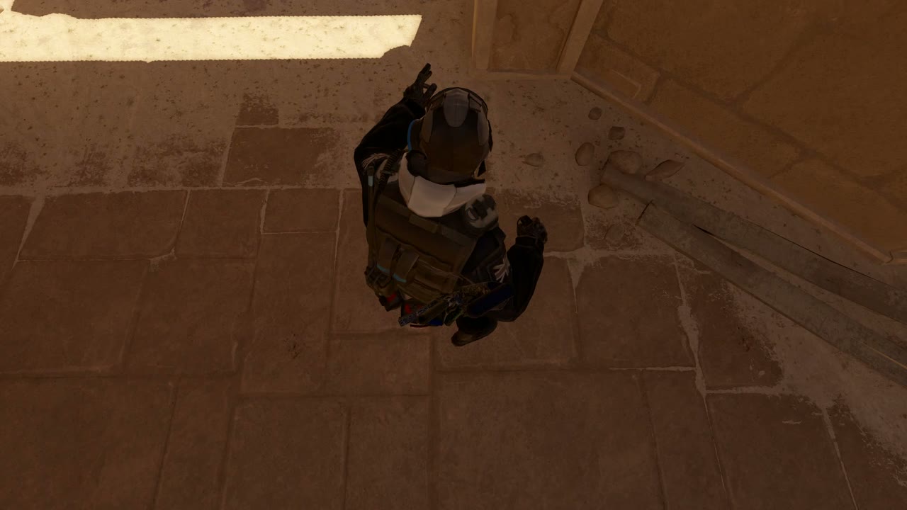 Third-person view of the setup position