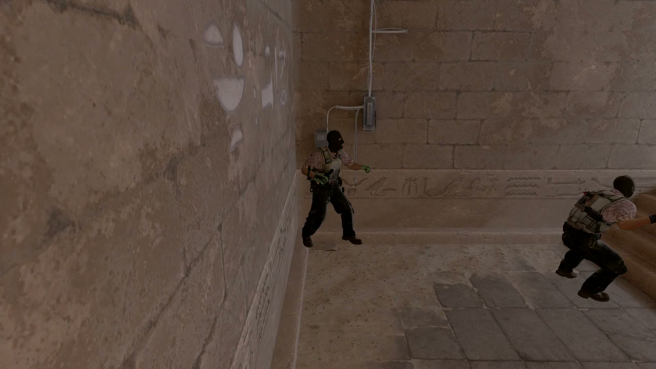 Third-person view of the setup position