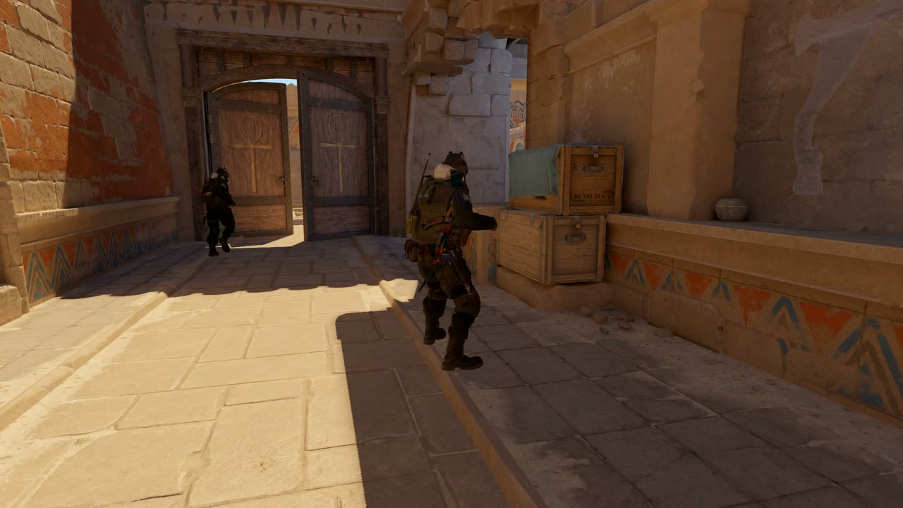 Third-person view of the setup position
