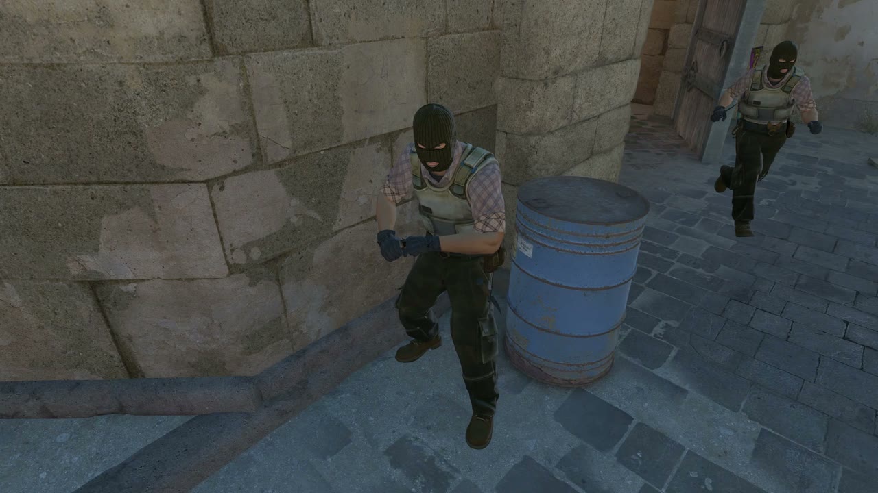 Third-person view of the setup position
